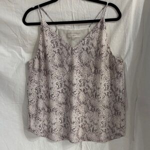 LOFT Taupe Snake-Print V-Neck Spaghetti Strap Cami